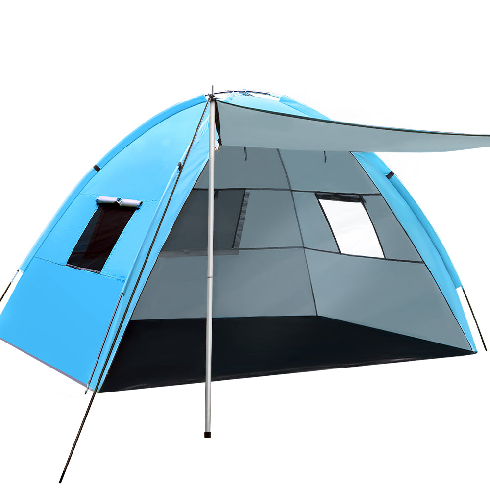 Weisshorn 4-Person Pop-Up Beach Tent – Instant Shelter, Sun Shade & Camping