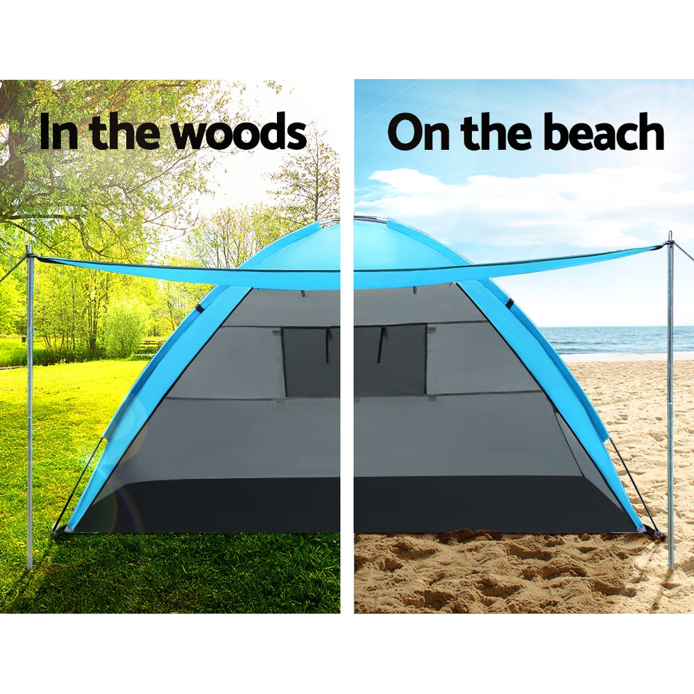 Weisshorn 4-Person Pop-Up Beach Tent – Instant Shelter, Sun Shade & Camping
