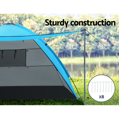 Weisshorn 4-Person Pop-Up Beach Tent – Instant Shelter, Sun Shade & Camping