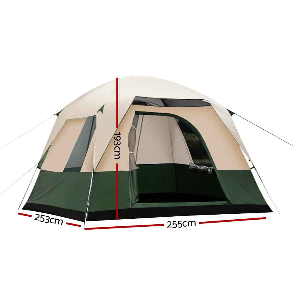 Weisshorn 4-Person Family Camping Tent – Dome Green