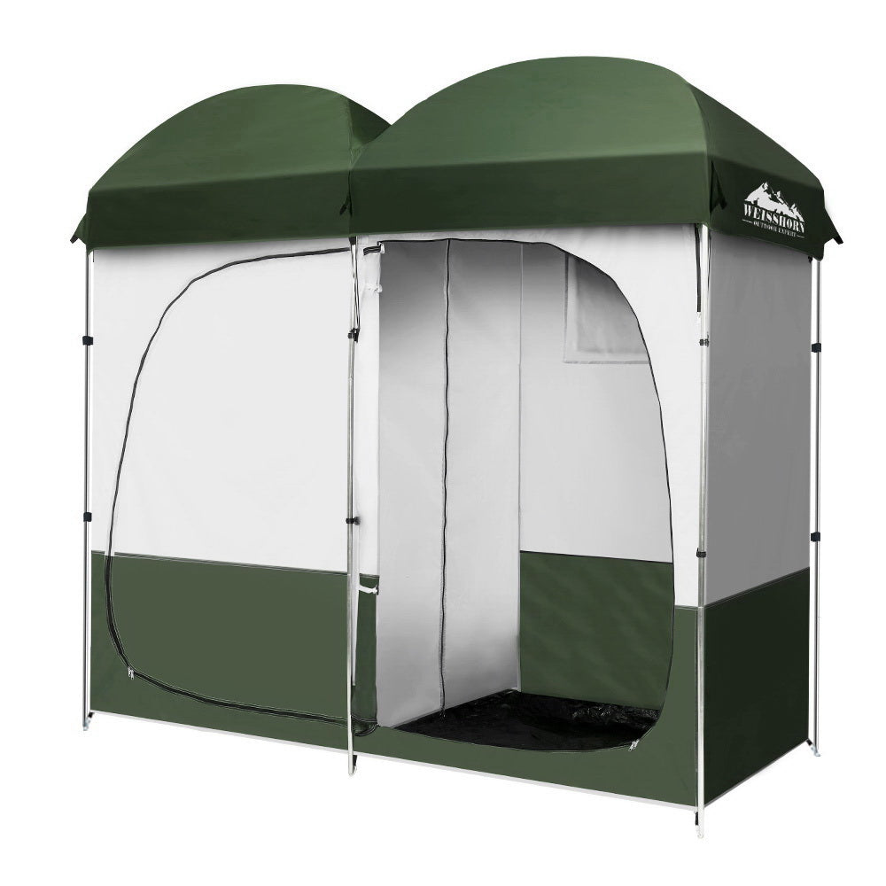 Weisshorn Double Pop-Up Privacy Shower Tent – Spacious Portable Change Room