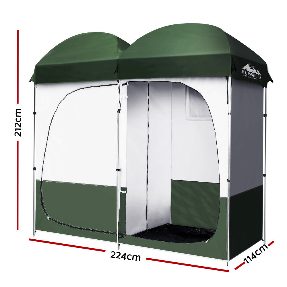 Weisshorn Double Pop-Up Privacy Shower Tent – Spacious Portable Change Room