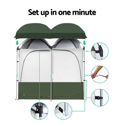 Weisshorn Double Pop-Up Privacy Shower Tent – Spacious Portable Change Room