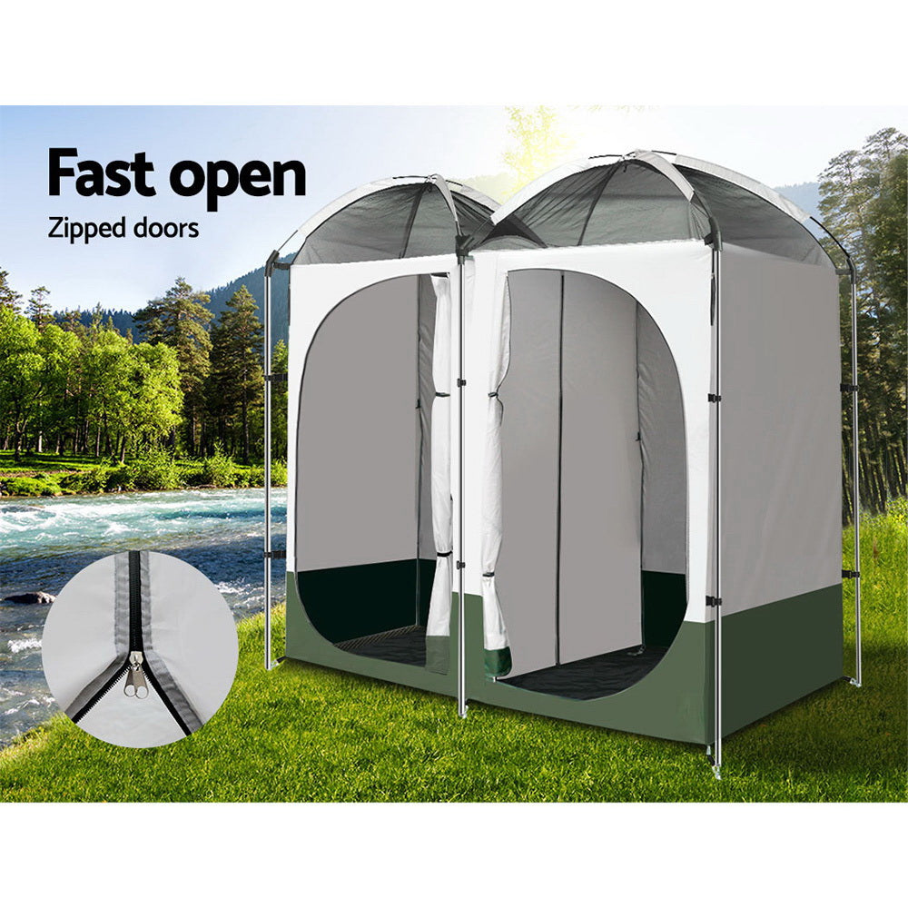Weisshorn Double Pop-Up Privacy Shower Tent – Spacious Portable Change Room