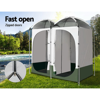 Weisshorn Double Pop-Up Privacy Shower Tent – Spacious Portable Change Room