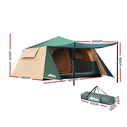 Weisshorn 8-Person Instant Up Camping Tent – 3-Room Pop Up Dome