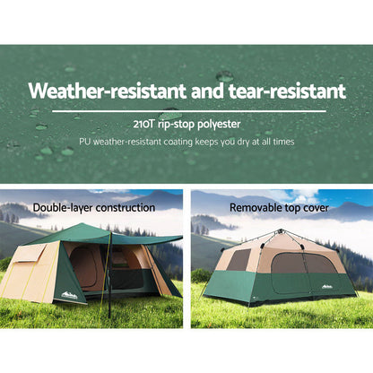 Weisshorn 8-Person Instant Up Camping Tent – 3-Room Pop Up Dome