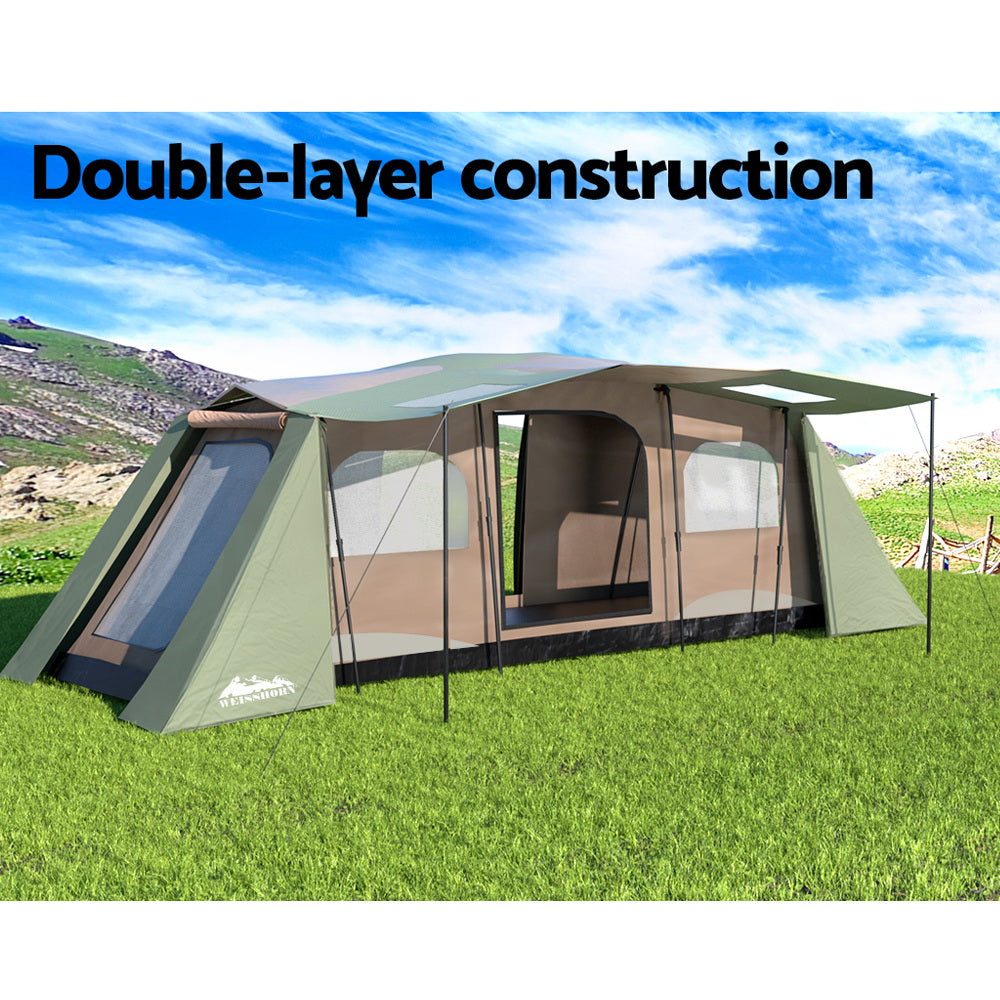 Weisshorn 10-Person Instant Up Camping Tent – 3 Rooms Family Hiking
