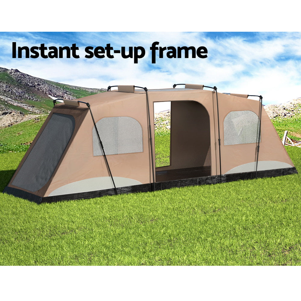 Weisshorn 10-Person Instant Up Camping Tent – 3 Rooms Family Hiking