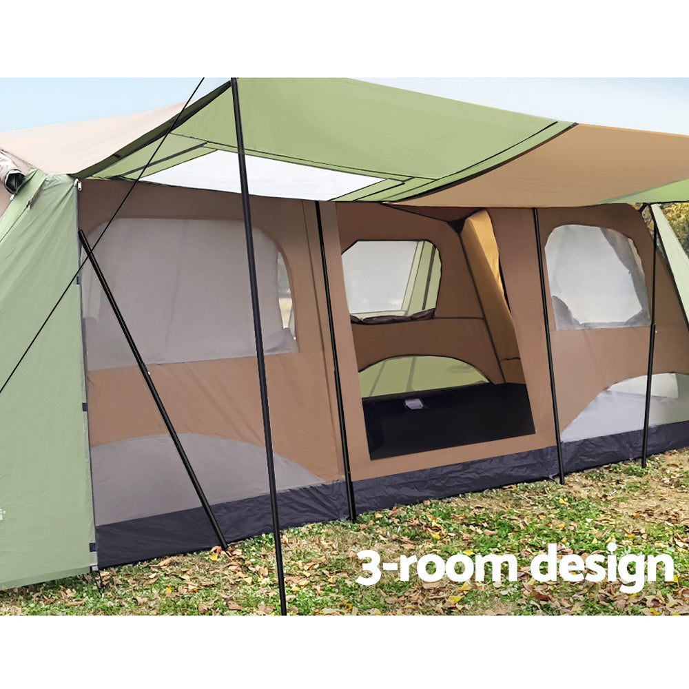Weisshorn 10-Person Instant Up Camping Tent – 3 Rooms Family Hiking