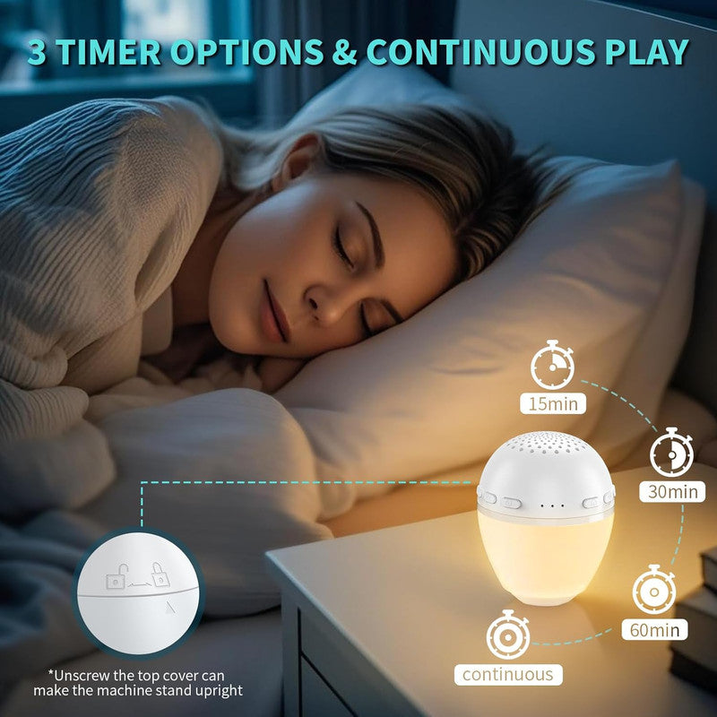 3-in-1 Smart White Noise Machine – Baby & Kids Sleep Aid with Night Light