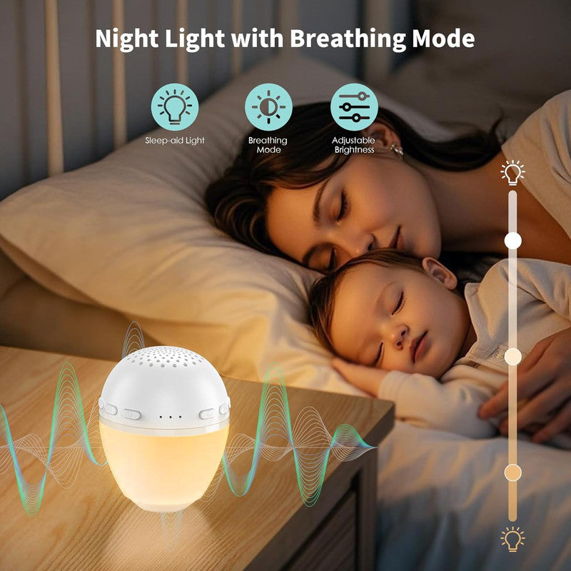 3-in-1 Smart White Noise Machine – Baby & Kids Sleep Aid with Night Light