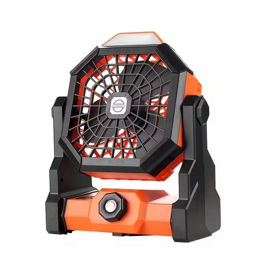 7800mAh Camping Fan – LED Light 270° Adjustable USB Rechargeable