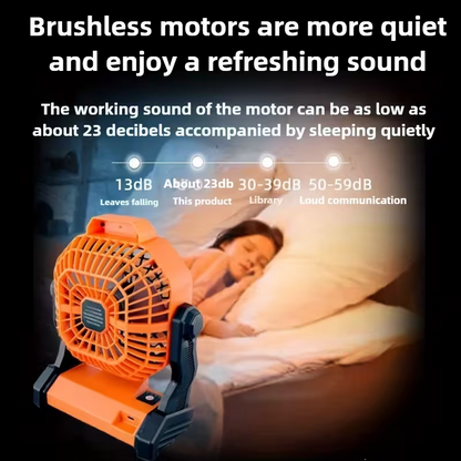 7800mAh Camping Fan – LED Light 270° Adjustable USB Rechargeable