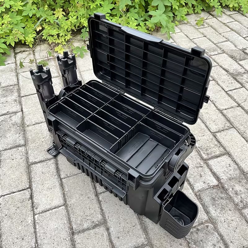 Foldable Fishing Tackle Box & Stool – 2-Layer Storage, 100KG