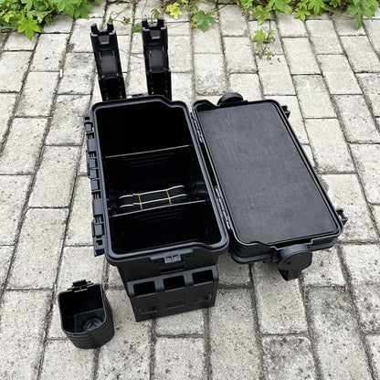 Foldable Fishing Tackle Box & Stool – 2-Layer Storage, 100KG