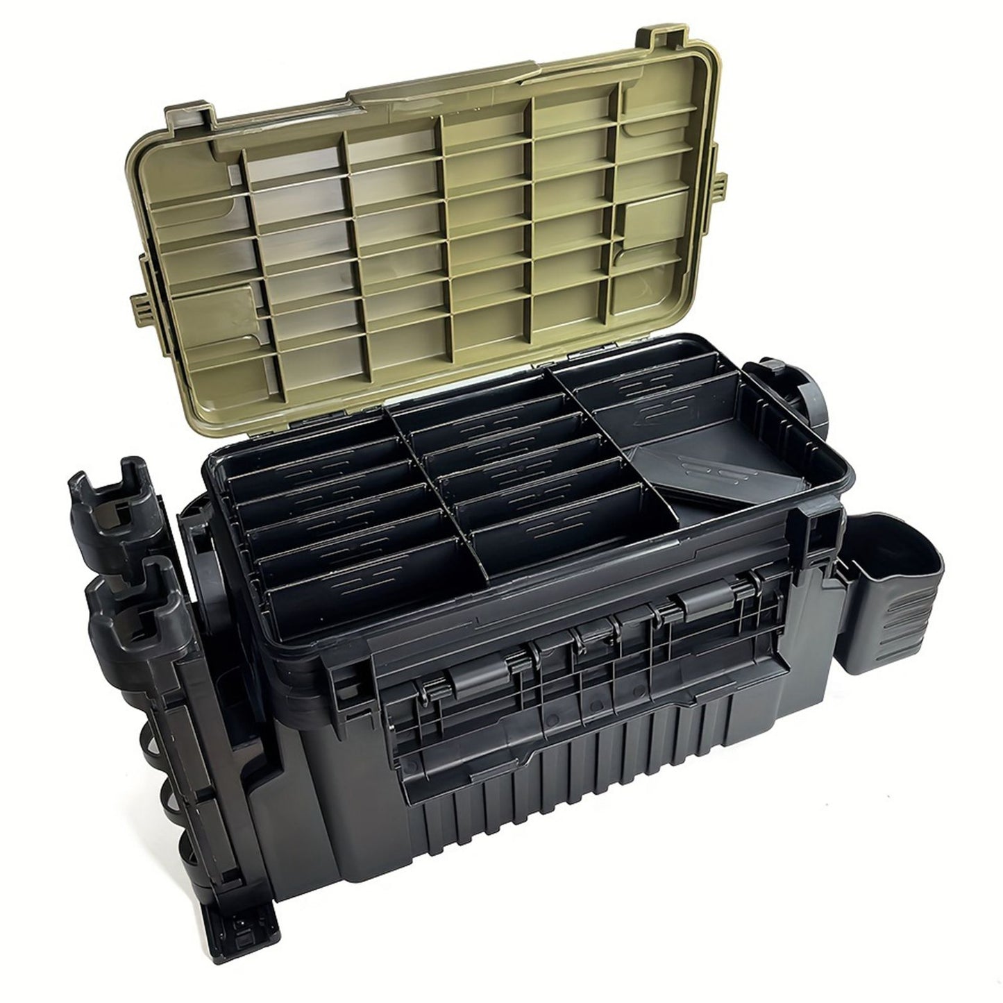 Foldable Fishing Tackle Box & Stool – 2-Layer Storage, 100KG