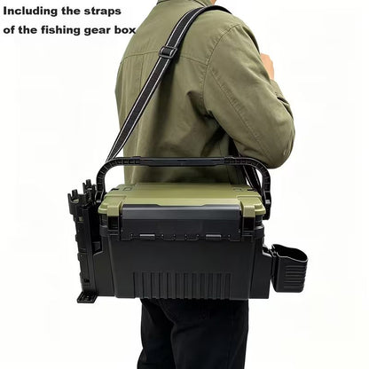 Foldable Fishing Tackle Box & Stool – 2-Layer Storage, 100KG