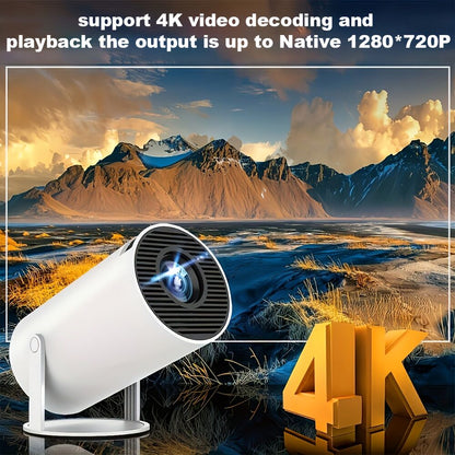 HY300 Pro Portable Mini Projector – 720P/4K, WiFi 6, Android 11