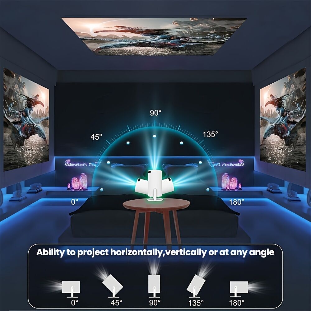 HY300 Pro Portable Mini Projector – 720P/4K, WiFi 6, Android 11