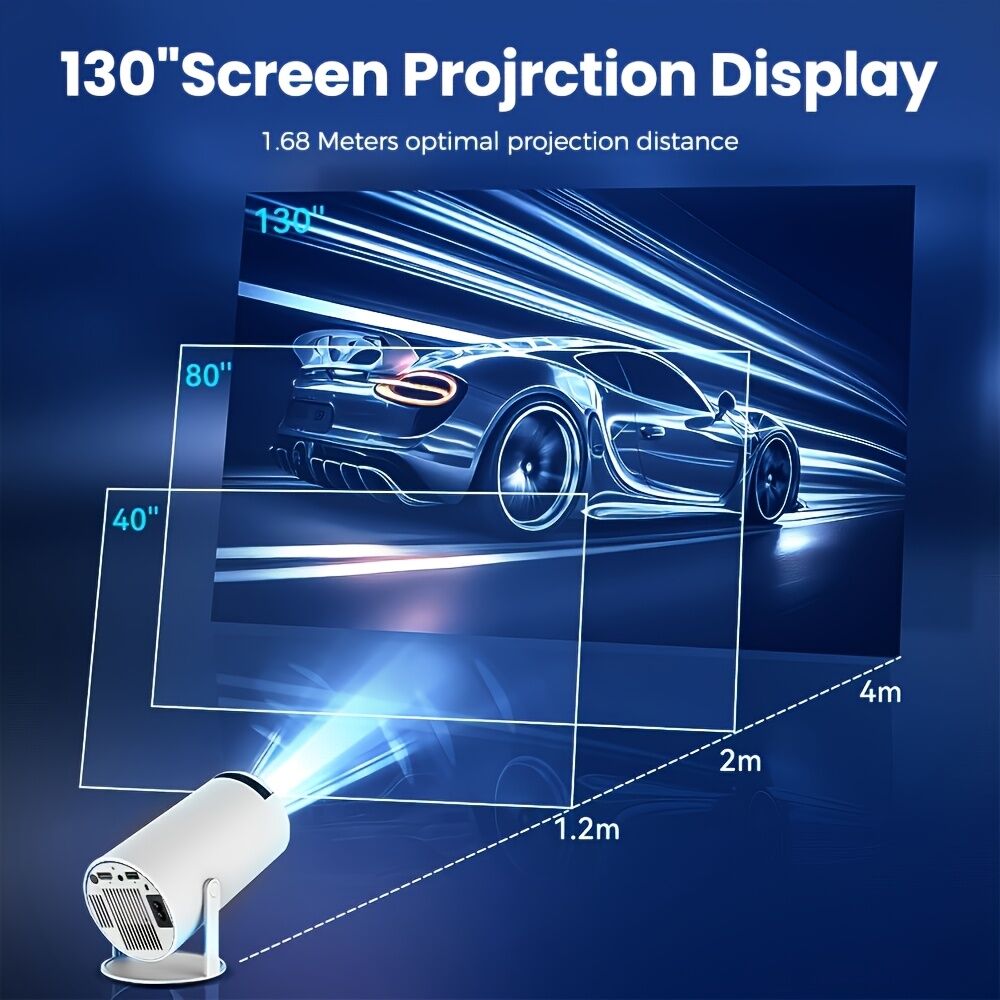 HY300 Pro Portable Mini Projector – 720P/4K, WiFi 6, Android 11