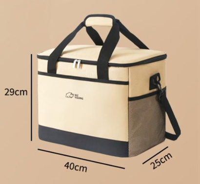 30L Insulated Picnic Cooler Bag – Waterproof, Portable, Beige