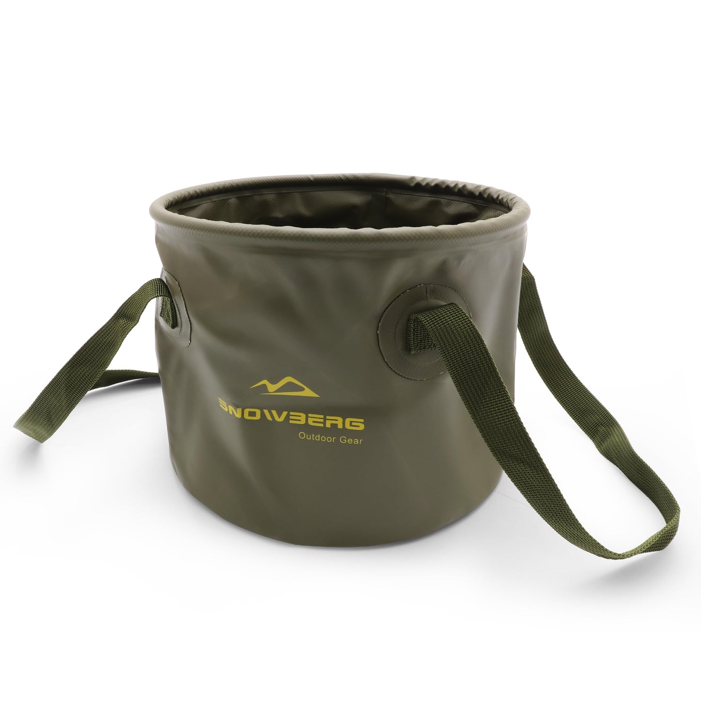 Collapsible Camping Bucket 20L – Dual Handles, Waterproof PVC, Forest Green