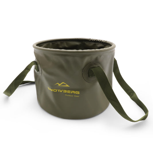 Collapsible Camping Bucket 20L – Dual Handles, Waterproof PVC, Forest Green