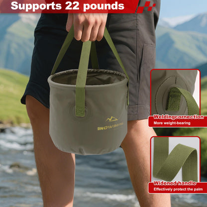 Collapsible Camping Bucket 20L – Dual Handles, Waterproof PVC, Forest Green