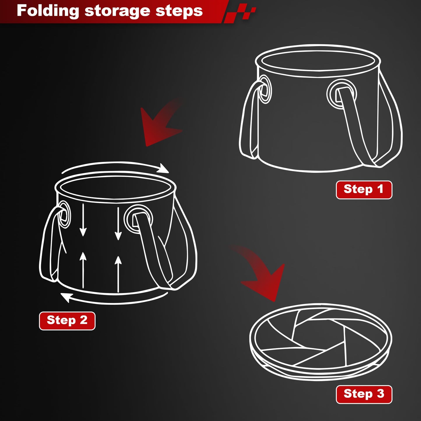 Collapsible Camping Bucket 20L – Dual Handles, Waterproof PVC, Forest Green