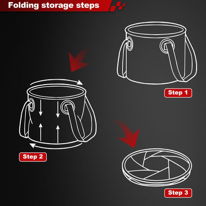 Collapsible Camping Bucket 20L – Dual Handles, Waterproof PVC, Forest Green