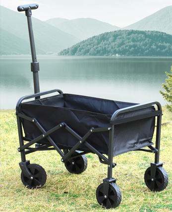 Foldable Camping Wagon with Retractable Handle – Beach Camping & Picnic Cart