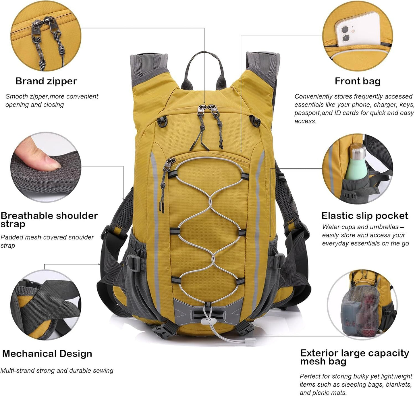 Lightweight Waterproof Daypack – Yellow