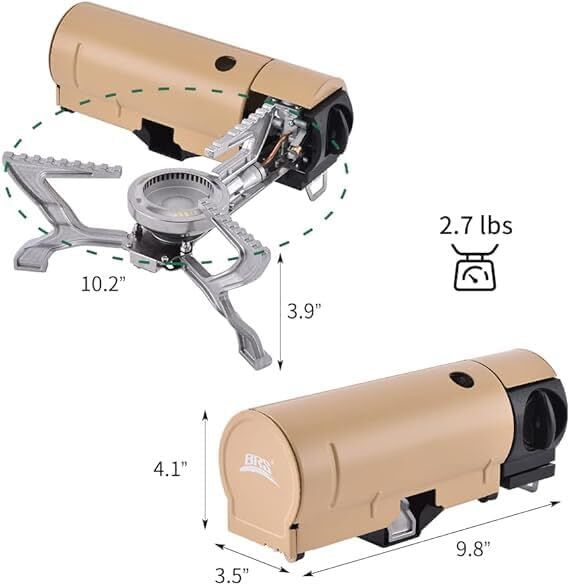 2500W Foldable Butane Camping Stove – Indoor Outdoor Khaki