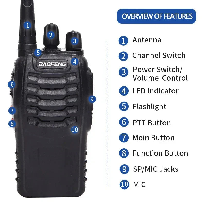 Long-Range Walkie Talkies 2-Pack – BF-888S