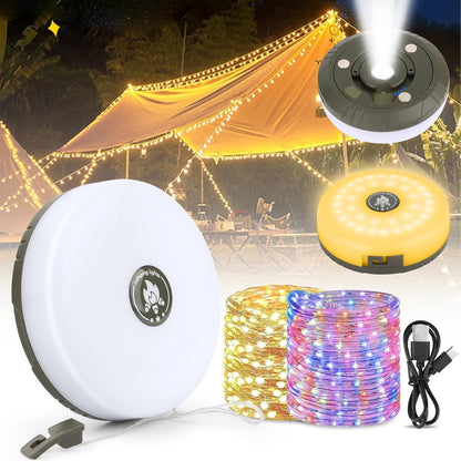Solar USB Camping String Lights 10m – 2-Pack