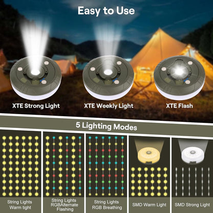 10m LED Camping Light – Built-In Tape Measure 2000mAh Battery