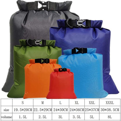 6-Piece Waterproof Dry Bag Set – Lightweight Ripstop, Hiking & Kayaking