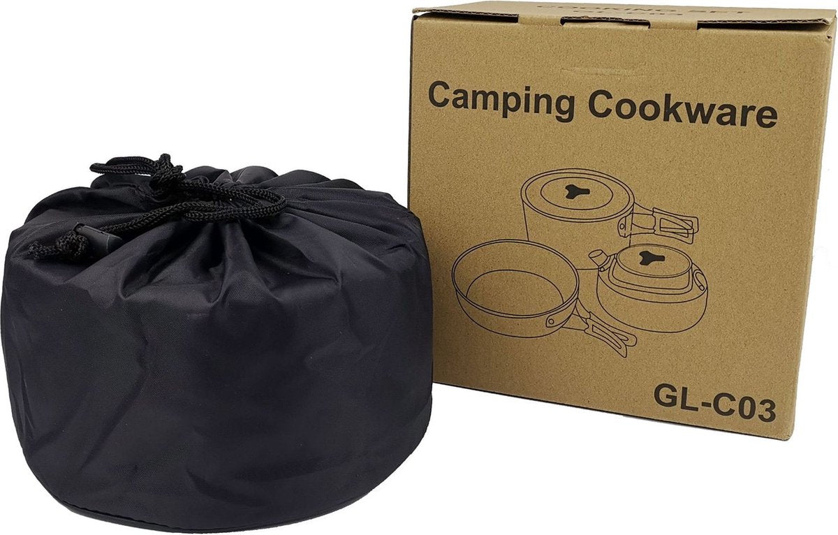 9-Piece Camping Cookware Set – Foldable BPA-Free for 2-3 People
