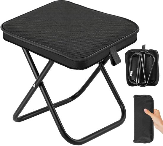 Mini Folding Camping Stool – Lightweight & Portable, Black