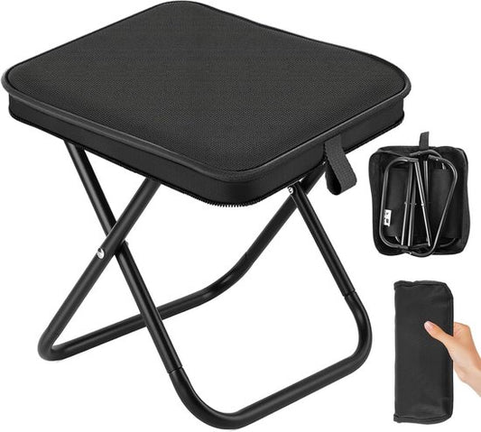 Mini Folding Camping Stool – Lightweight & Portable, Black