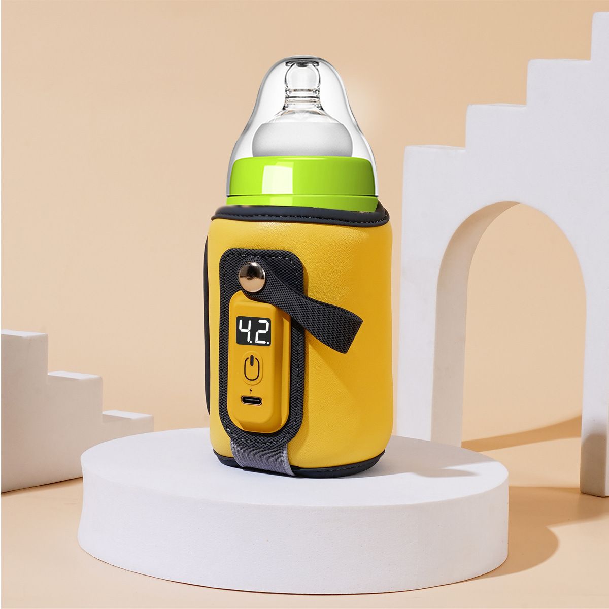USB Baby Bottle Warmer – 5-Speed Temperature Control, LED Display, Home & Travel