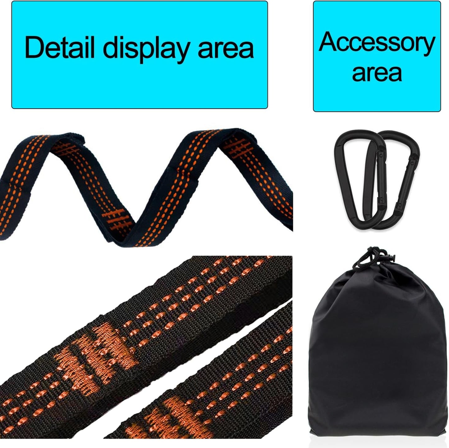 Hammock Tree Straps Kit – 2.8m Long 600kg Capacity