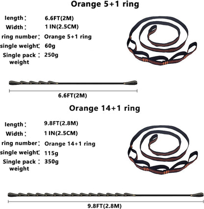 Hammock Tree Straps Kit – 2.8m Long 600kg Capacity
