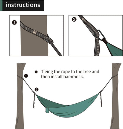 Hammock Tree Straps Kit – 2.8m Long 600kg Capacity