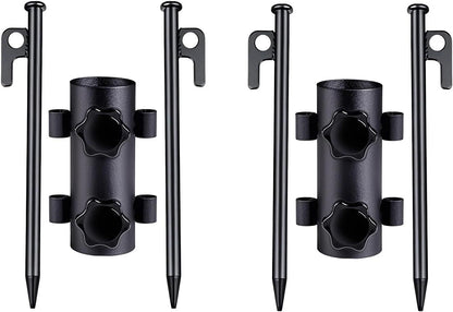 Camping Tent Pole & Ground Stake Set – Portable Holder Fishing Rod Stand