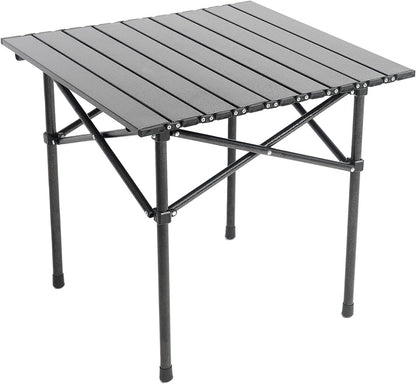 Folding Aluminium Side Table with Carry Bag – Black, Lightweight