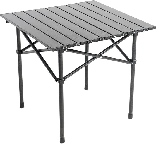 Folding Aluminium Side Table with Carry Bag – Black, Lightweight