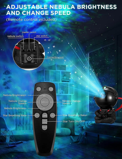 Space Astronaut Galaxy Projector – Nebula & Stars with Remote Control