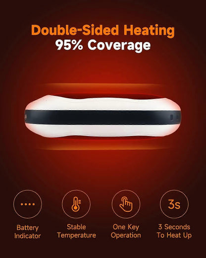 10000mAh Hand Warmer & Power Bank – 2-Sided Heating USB Rechargeable